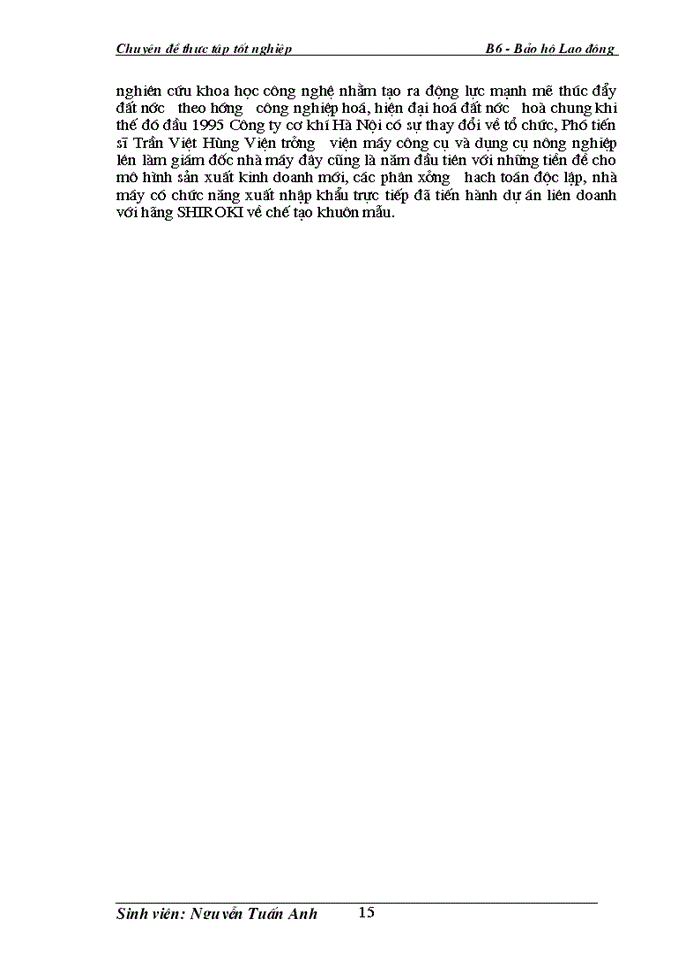 image for page Khảo sát công tác Bảo Hộ Lao Động tại Công ty cơ khí Hà Nội