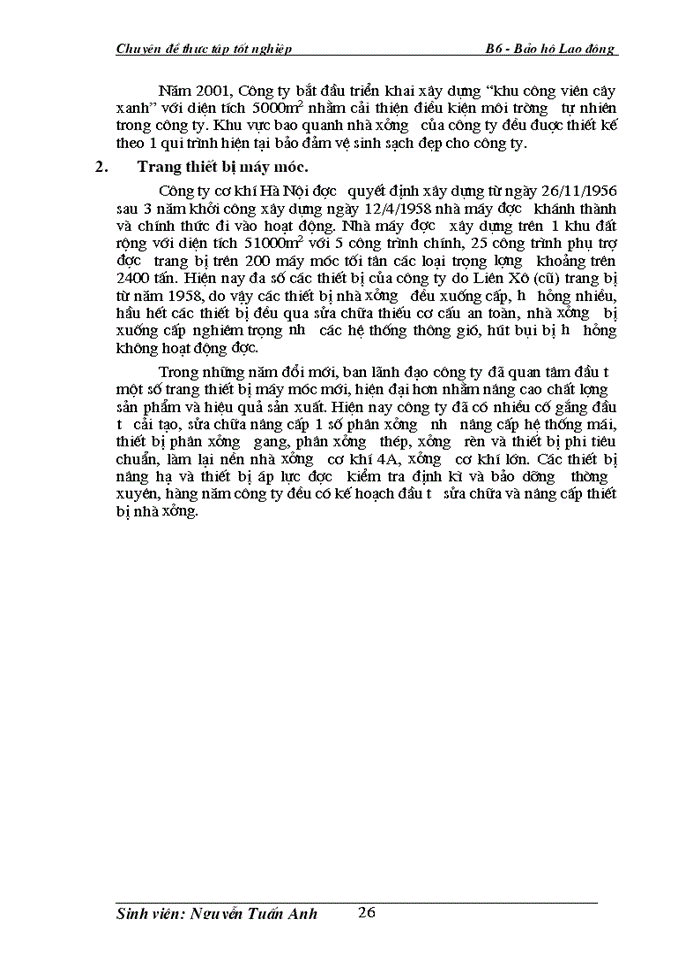 image for page Khảo sát công tác Bảo Hộ Lao Động tại Công ty cơ khí Hà Nội