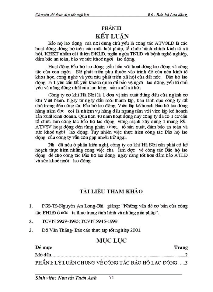 image for page Khảo sát công tác Bảo Hộ Lao Động tại Công ty cơ khí Hà Nội