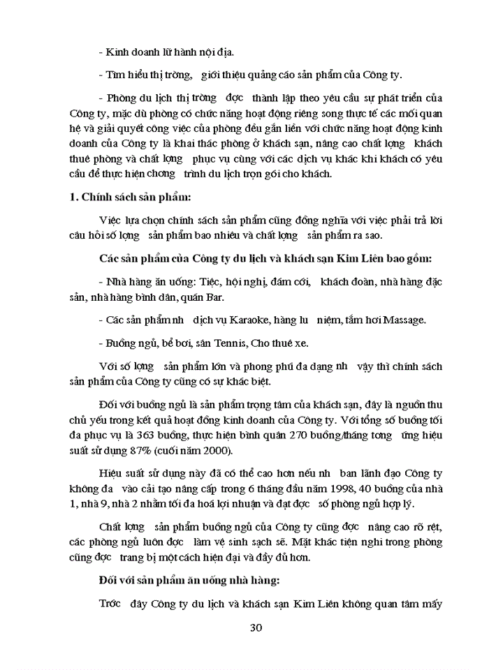 image for page Vận dụng Marketing - Mix trong hoạt động Kinh doanh của Công ty khách sạn du lịch Kim liên - Thực trạng và Một số kiến nghị