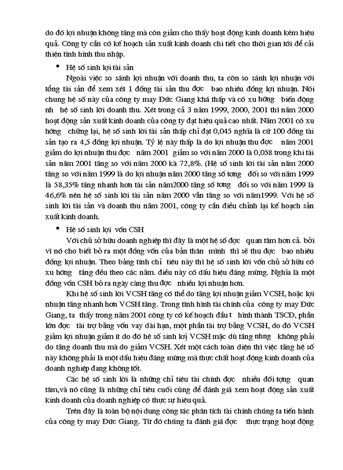 image for page Phân tích tài chính góp phần nâng cao hiệu quả hoạt động tài chính tại Công ty may Đức Giang