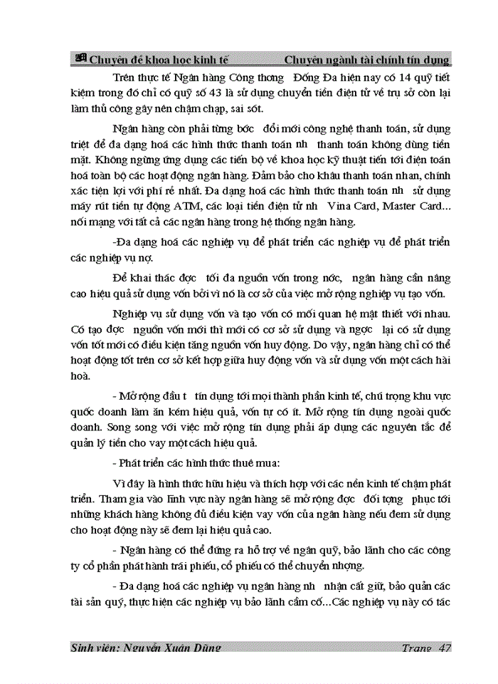 image for page Thực trạng công tác huy động vốn tại Ngân hàng Công thương Đống Đa