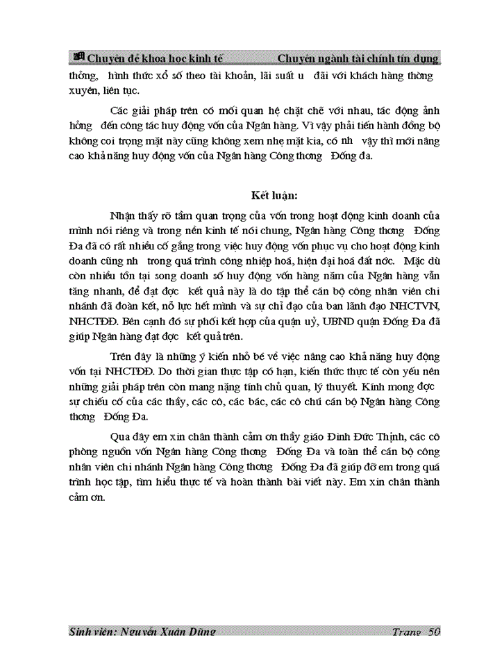 image for page Thực trạng công tác huy động vốn tại Ngân hàng Công thương Đống Đa