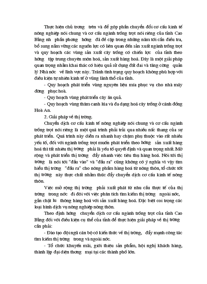 image for page Những biện pháp để chuyển dịch cơ cấu ngành trồng trọt của tỉnh Cao Bằng