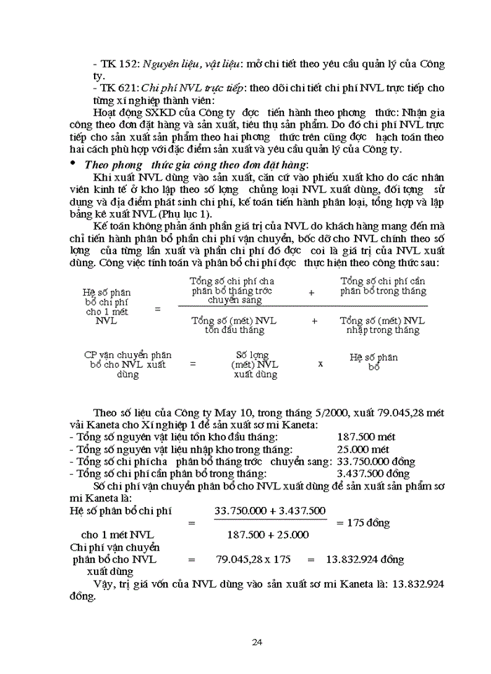 image for page Hoàn thiện công tác tổ chức hạch toán Chi phí sản xuất và tính Giá thành sản phẩm với việc tăng cường công tác quản trị Doanh nghiệp tại Công ty May 10