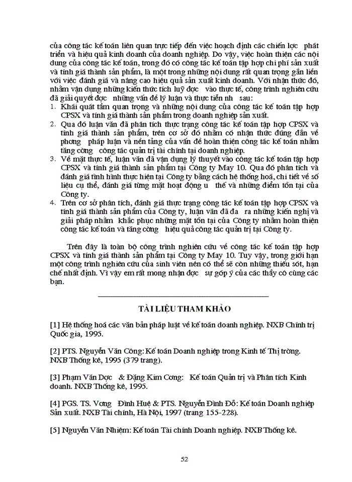 image for page Hoàn thiện công tác tổ chức hạch toán Chi phí sản xuất và tính Giá thành sản phẩm với việc tăng cường công tác quản trị Doanh nghiệp tại Công ty May 10