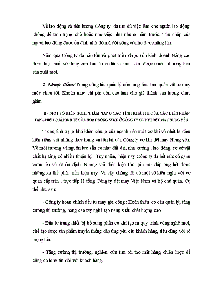 image for page Phân Tích hoạt động Sản xuất Kinh doanh ở Công ty cơ khí dệt may Hưng yên