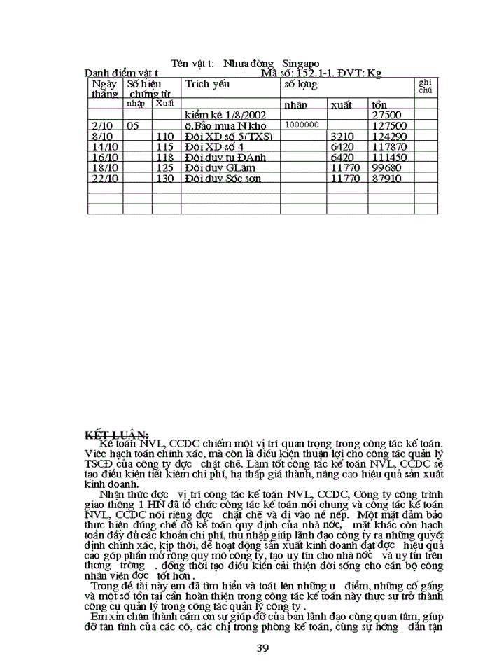 image for page Tổ chức công tác Kế toán Nguyên vật liệu Công cụ dụng cụ ở Công ty công trình giao thông 1 HN