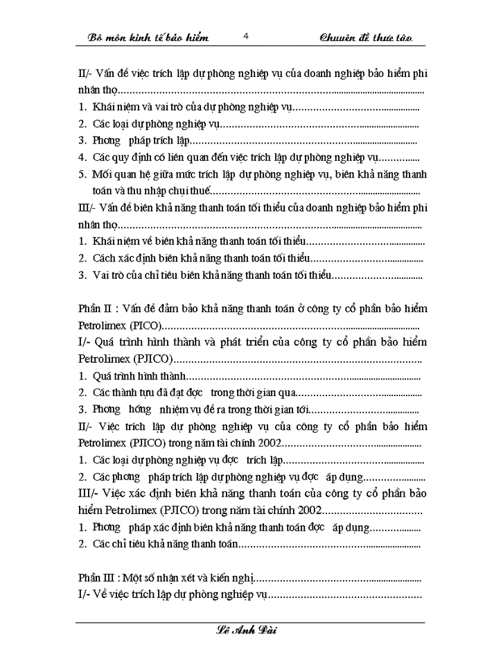 Một số vấn đề về đảm bảo khả năng thanh toán của Công ty cổ phần Bảo hiểm Petrolimex