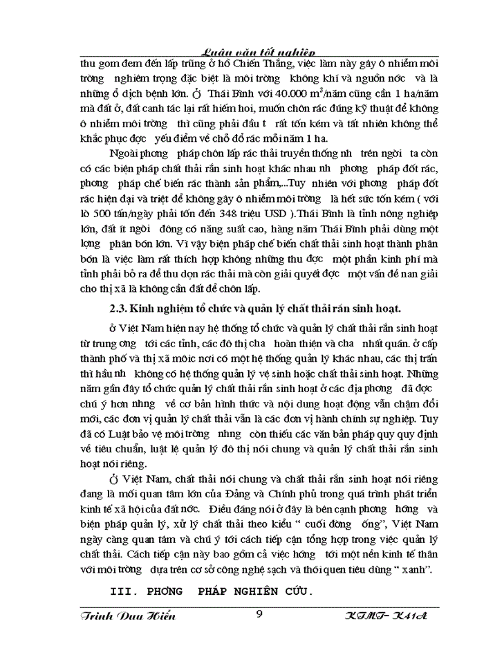 image for page Bước đầu nghiên cứu mô hình thu gom vận chuyển và quản lý chất thải rắn sinh hoạt của Công ty Thị Chính thị xã Thái Bình