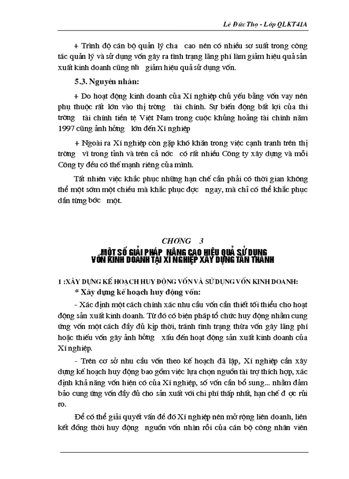 image for page Một số biện pháp nâng cao hiệu quả sử dụng vốn Kinh doanh ở Xí nghiệp Xây dựng Tân Thành
