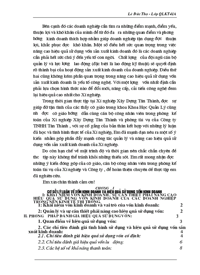 image for page Một số biện pháp nâng cao hiệu quả sử dụng vốn Kinh doanh ở Xí nghiệp Xây dựng Tân Thành