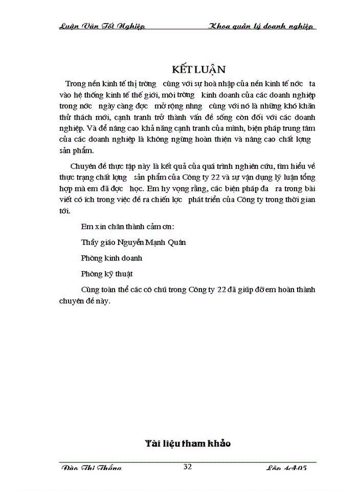 image for page Chất lượng sản phẩm với việc nâng cao khả năng cạnh tranh ở Công ty 22