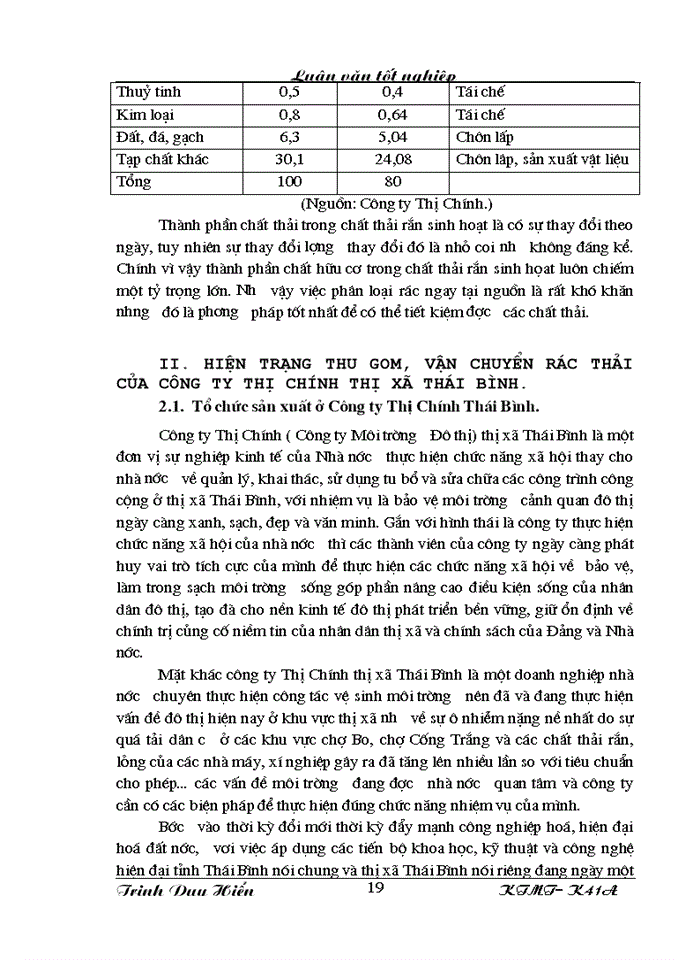 image for page Bước đầu nghiên cứu mô hình thu gom vận chuyển và quản lý chất thải rắn sinh hoạt của Công ty Thị Chính thị xã Thái Bình