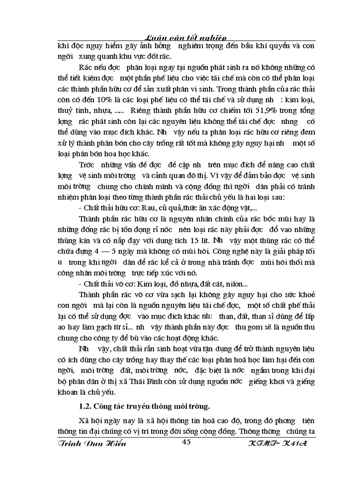image for page Bước đầu nghiên cứu mô hình thu gom vận chuyển và quản lý chất thải rắn sinh hoạt của Công ty Thị Chính thị xã Thái Bình