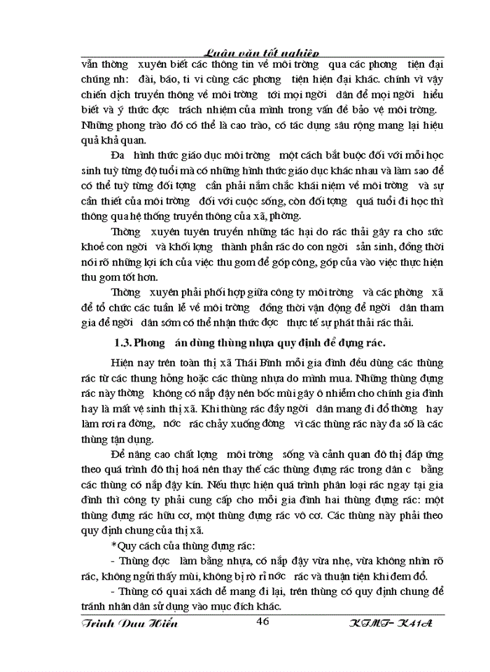 image for page Bước đầu nghiên cứu mô hình thu gom vận chuyển và quản lý chất thải rắn sinh hoạt của Công ty Thị Chính thị xã Thái Bình
