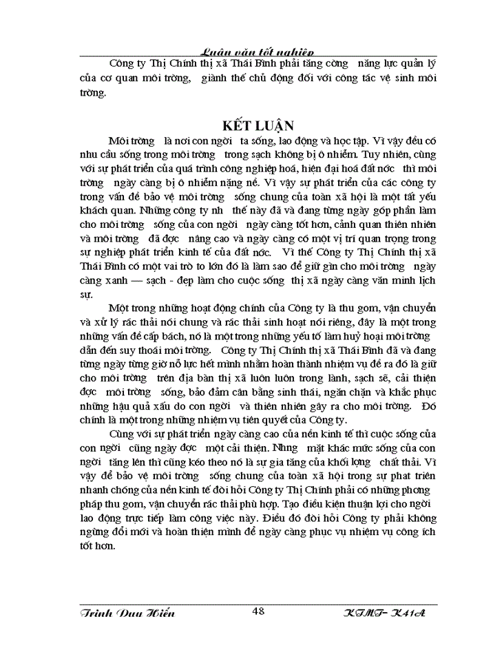 image for page Bước đầu nghiên cứu mô hình thu gom vận chuyển và quản lý chất thải rắn sinh hoạt của Công ty Thị Chính thị xã Thái Bình