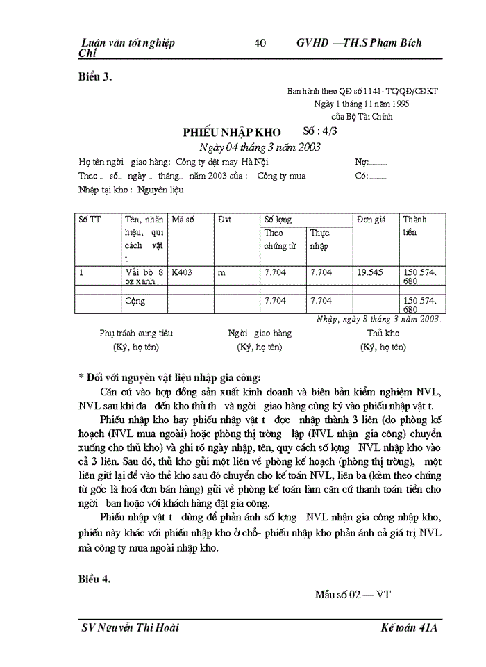 image for page Hoàn thiện công tác Kế toán Nguyên vật liệu tại Công ty may Thăng Long