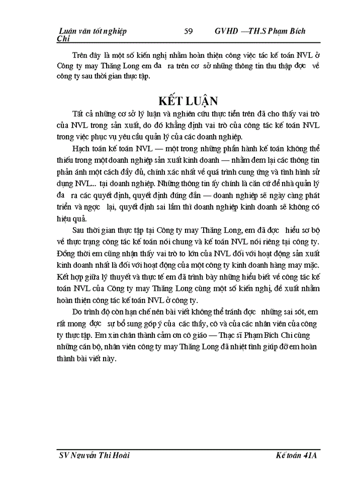 image for page Hoàn thiện công tác Kế toán Nguyên vật liệu tại Công ty may Thăng Long