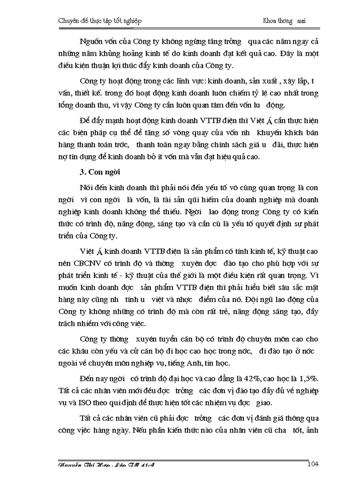image for page THS Thực trạng hoạt động Kinh doanh của Công ty Trách nhiệm Hữu hạn Thương mại việt á