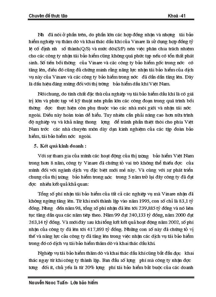 image for page Hoạt động tái Bảo hiểm thăm dò và khai thác Dầu khí tại Công ty trong giai đoạn 1998 - 2002