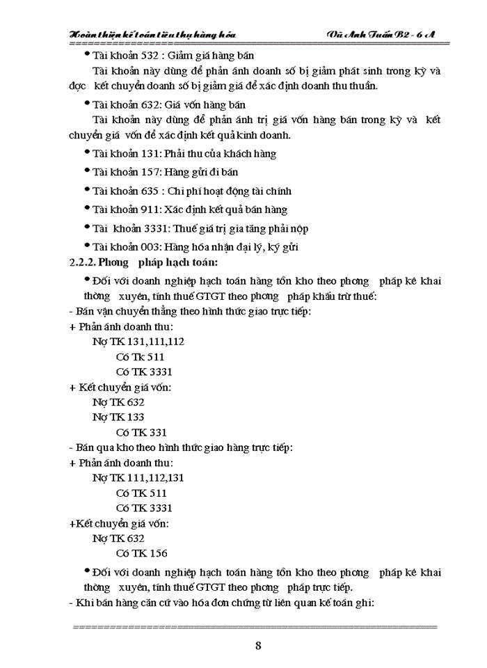 image for page Hoàn thiện Kế toán tiêu thụ hàng hóa trong Công ty Trách nhiệm Hữu hạn dịch vụ và Thương mại Trí Dũng