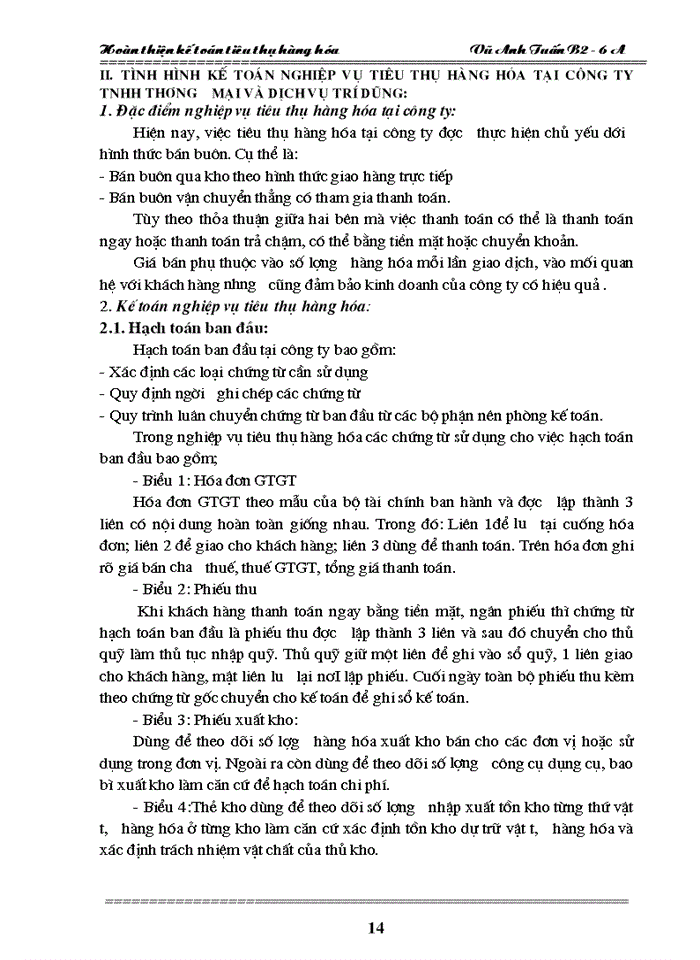 image for page Hoàn thiện Kế toán tiêu thụ hàng hóa trong Công ty Trách nhiệm Hữu hạn dịch vụ và Thương mại Trí Dũng