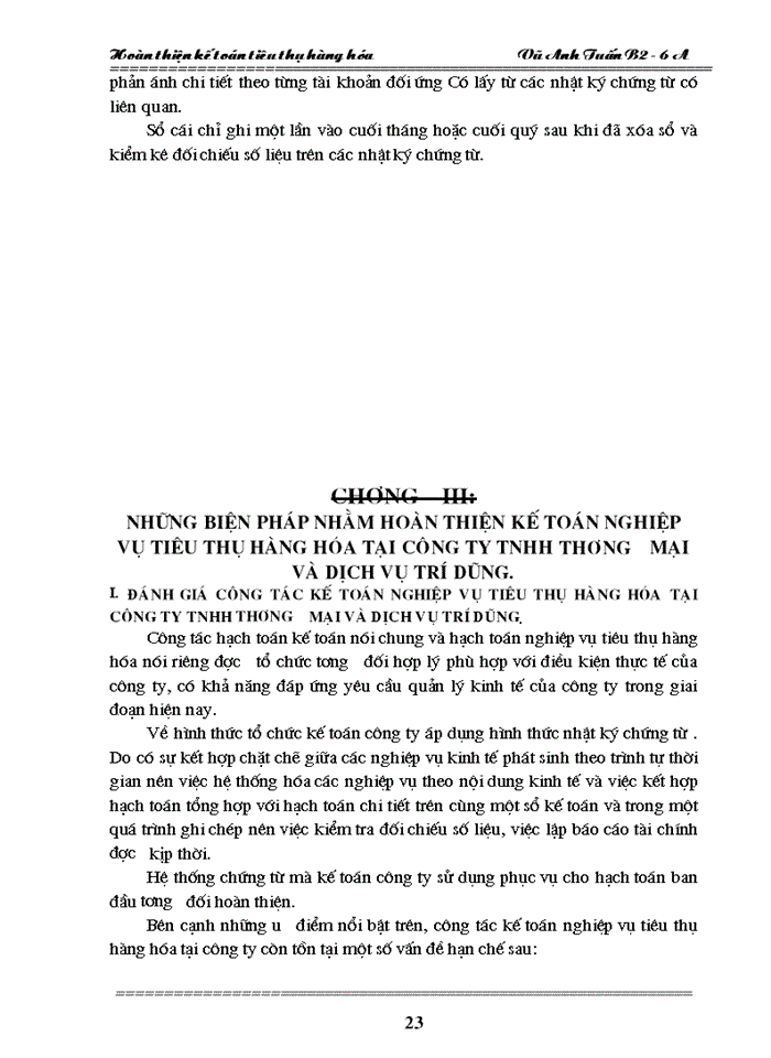 image for page Hoàn thiện Kế toán tiêu thụ hàng hóa trong Công ty Trách nhiệm Hữu hạn dịch vụ và Thương mại Trí Dũng