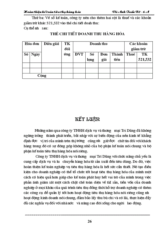 image for page Hoàn thiện Kế toán tiêu thụ hàng hóa trong Công ty Trách nhiệm Hữu hạn dịch vụ và Thương mại Trí Dũng