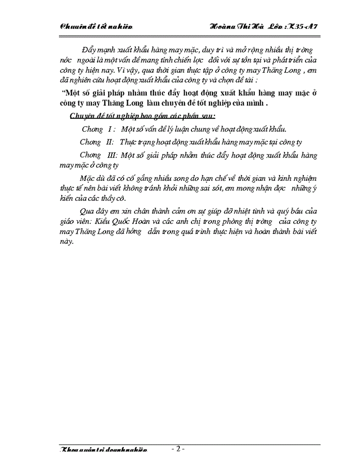 image for page Một số Giải pháp nhằm thúc đẩy hoạt động Xuất khẩu hàng may mặc ở Công ty may Thăng Long làm chuyên đề tốt nghiệp của mình