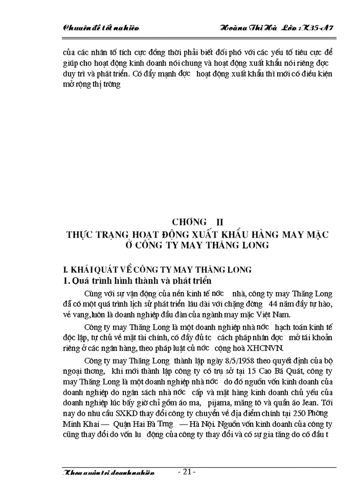 image for page Một số Giải pháp nhằm thúc đẩy hoạt động Xuất khẩu hàng may mặc ở Công ty may Thăng Long làm chuyên đề tốt nghiệp của mình