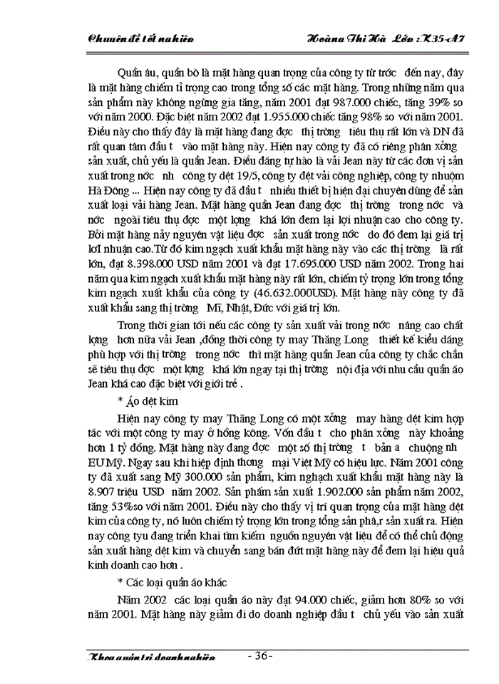 image for page Một số Giải pháp nhằm thúc đẩy hoạt động Xuất khẩu hàng may mặc ở Công ty may Thăng Long làm chuyên đề tốt nghiệp của mình