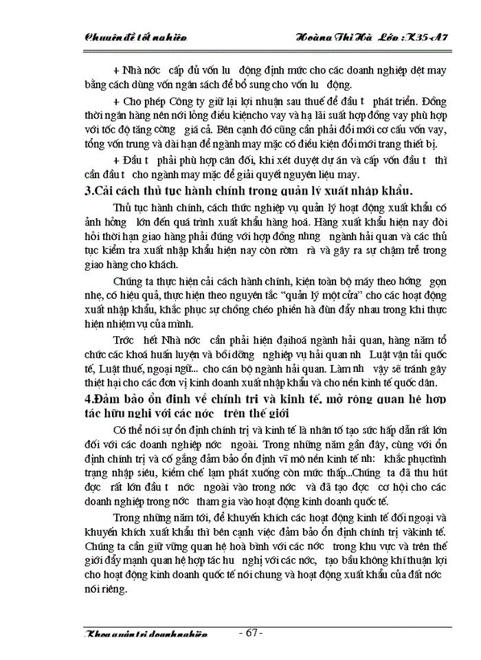 image for page Một số Giải pháp nhằm thúc đẩy hoạt động Xuất khẩu hàng may mặc ở Công ty may Thăng Long làm chuyên đề tốt nghiệp của mình