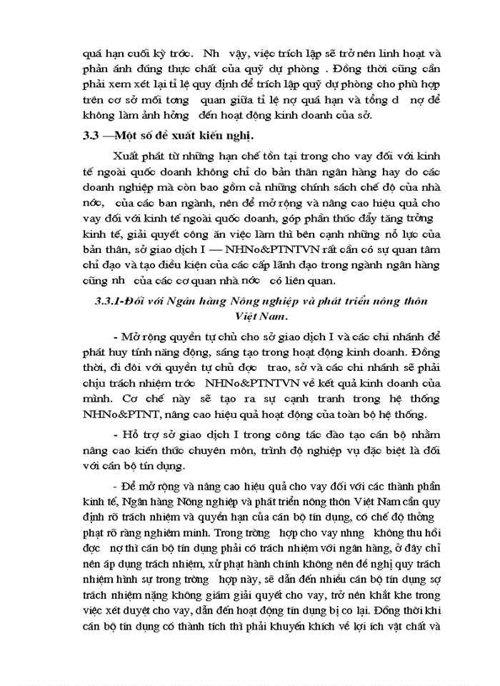 image for page Một số Giải pháp nâng cao hiệu quả tín dụng đối với kinh tế ngoài quốc doanh ở sở giao dịch I Ngân hàng Nông nghiệp và Phát triển Nông thôn Việt Nam