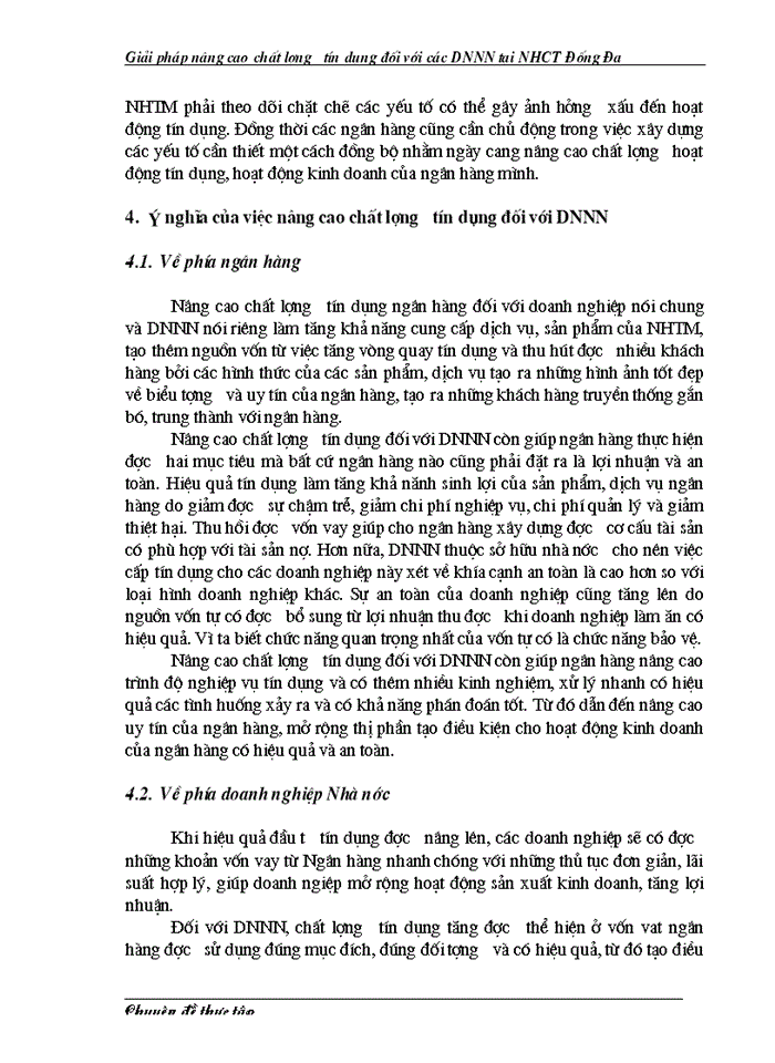 image for page Giải pháp nâng cao chất lượng tín dụng của Chi nhánh Ngân hàng Công thương Đống Đa đối với Doanh nghiệp Nhà Nước