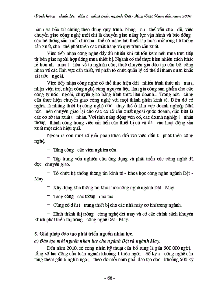 image for page Định hướng chiến lược đầu tư phát triển ngành Dệt - May Việt Nam đến năm 2010