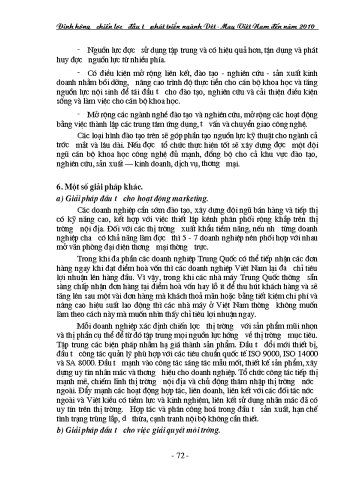 image for page Định hướng chiến lược đầu tư phát triển ngành Dệt - May Việt Nam đến năm 2010
