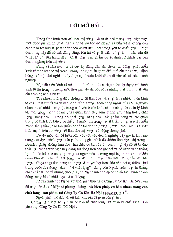image for page Một số phương hướng và biện pháp cơ bản nhằm nâng cao chất lượng sản phẩm tại Công ty Cơ Khí Hà Nội hameco