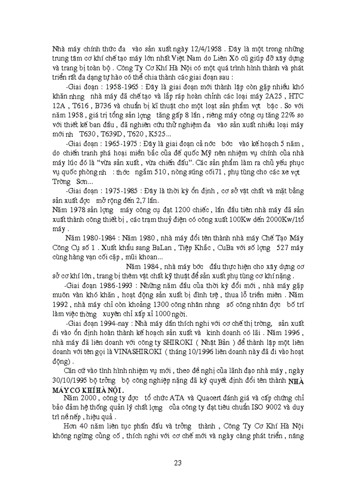 image for page Một số phương hướng và biện pháp cơ bản nhằm nâng cao chất lượng sản phẩm tại Công ty Cơ Khí Hà Nội hameco