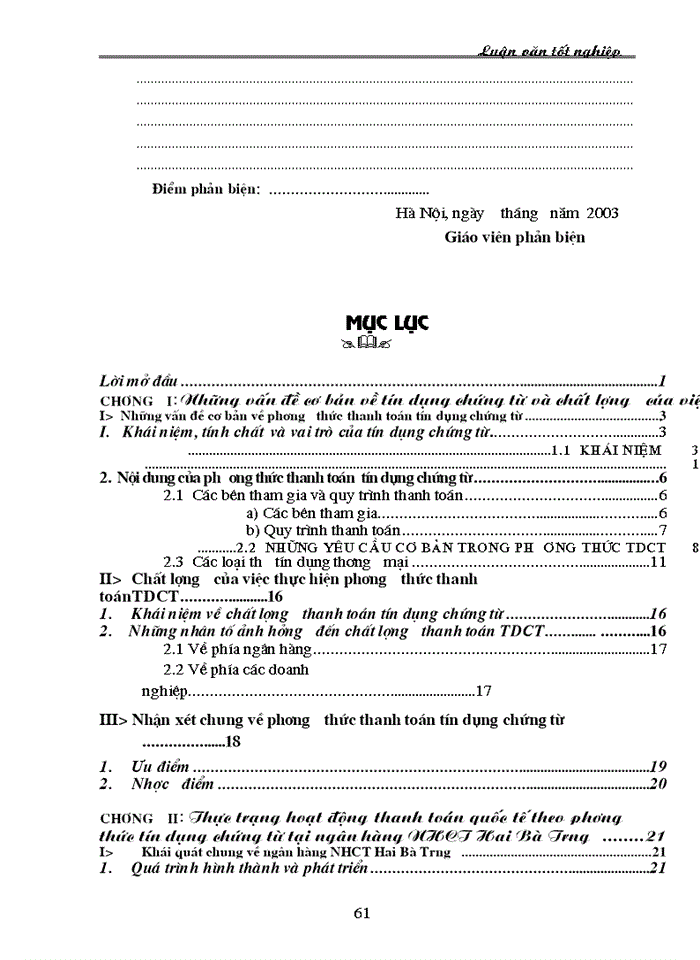 image for page Nâng cao chất lượng hoạt động thanh toán quốc tế theo phương thức tín dụng chứng từ tại Chi nhánh Ngân hàng Công thương Hai Bà Trưng