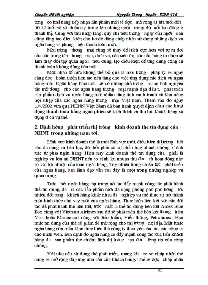 image for page Giải pháp phát triển thị trường Kinh doanh thẻ tín dụng của Ngân hàng Ngoại Thương Việt Nam