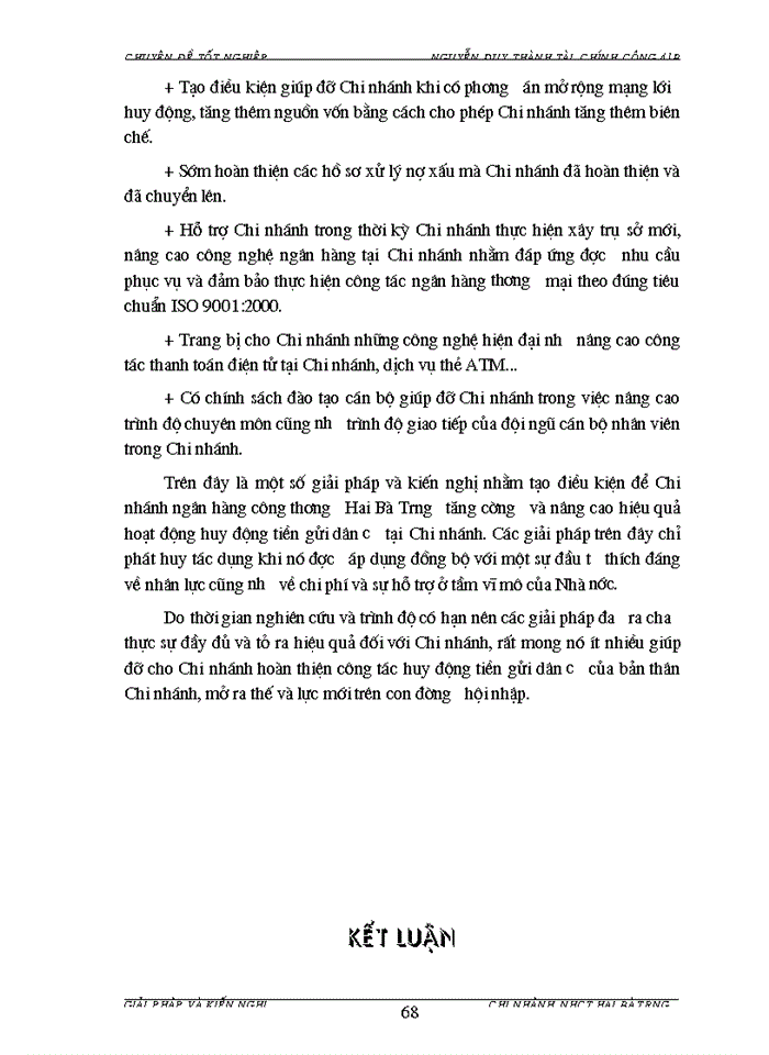 image for page Giải pháp tăng cường và nâng cao hiệu quả công tác huy động tiền gửi dân cư tại Chi nhánh Ngân hàng Công thương Hai Bà Trưng