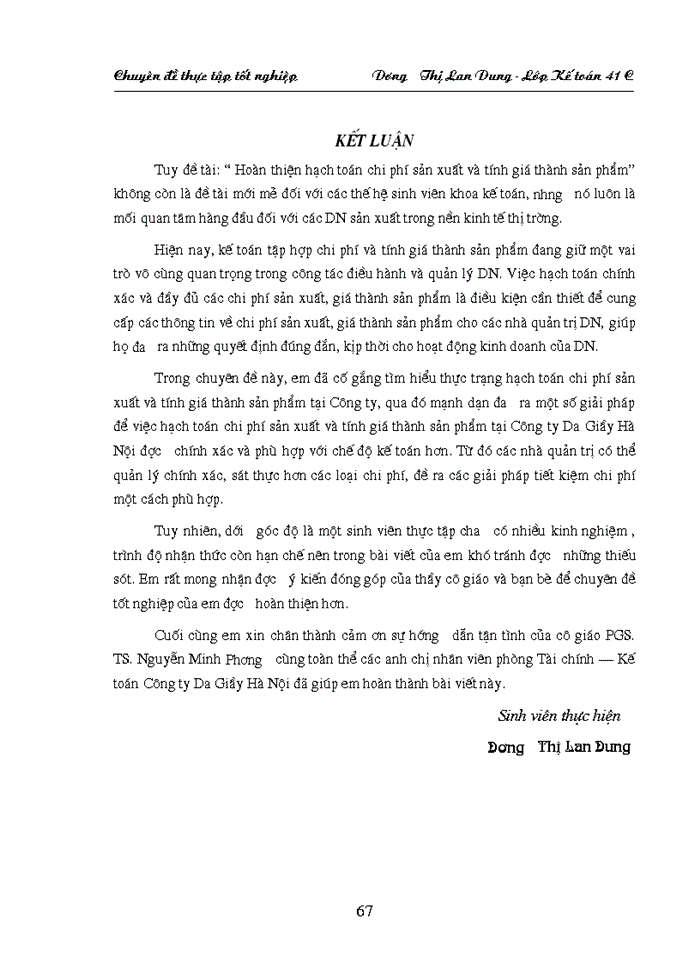 image for page Hoàn thiện hạch toán hạch toán Chi phí sản xuất và tính Giá thành sản phẩm tại Công ty Da Giầy Hà Nội