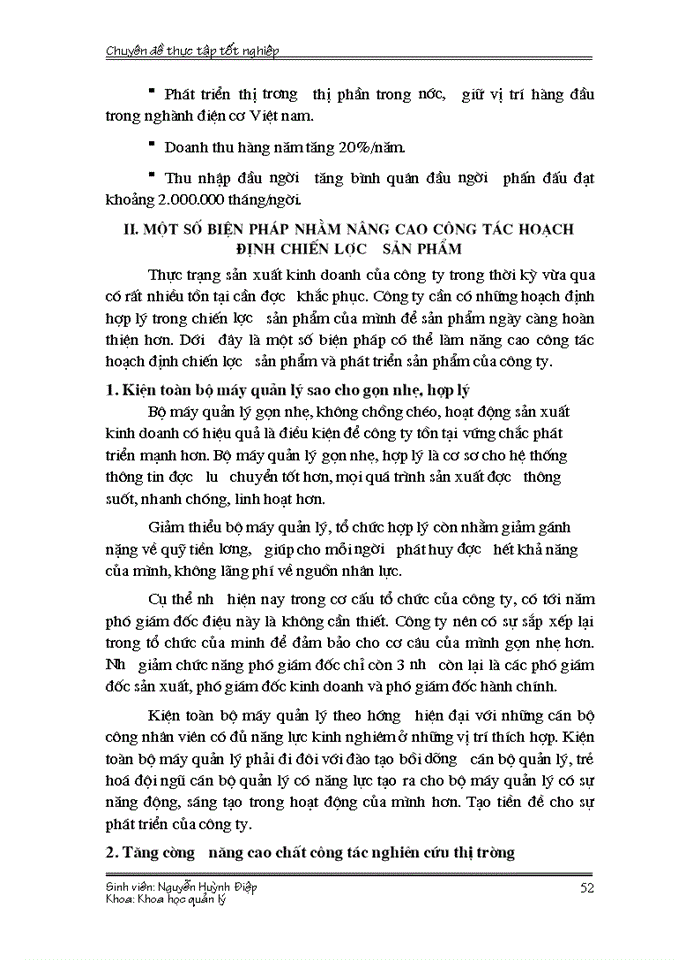 image for page Hoàn thiện Xây dựng chiến lược sản phẩm của Công ty Trách nhiệm Hữu hạn chế tạo máy Điện Việt Nam Hungari