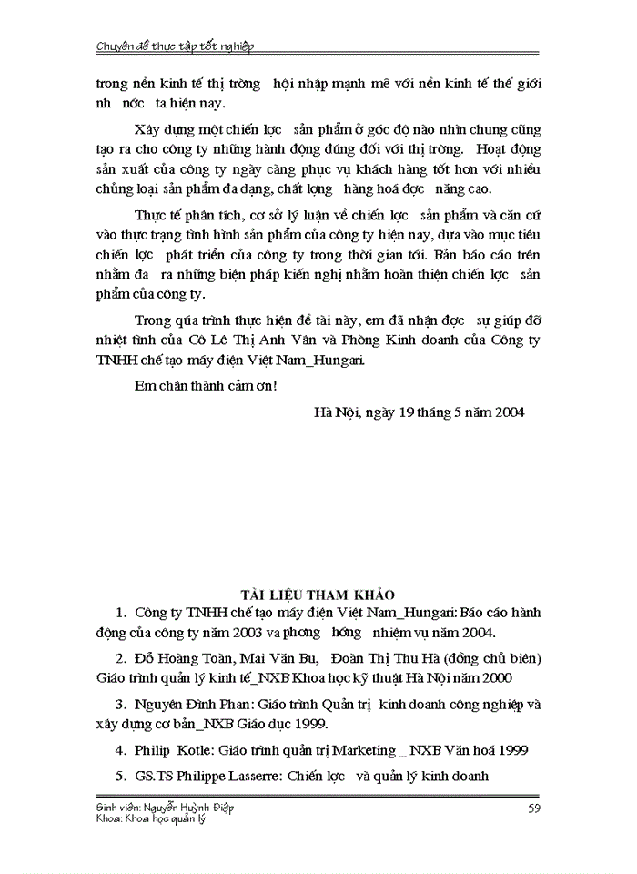 image for page Hoàn thiện Xây dựng chiến lược sản phẩm của Công ty Trách nhiệm Hữu hạn chế tạo máy Điện Việt Nam Hungari