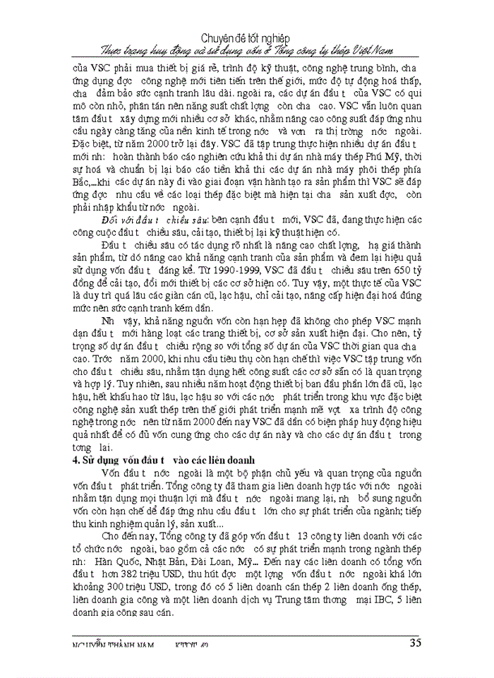 image for page Thực trạng huy động và sử dụng vốn ở Tổng Công ty Thép Việt Nam