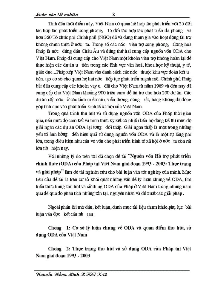 image for page THS Nguồn vốn hỗ trợ phát triển chính thức ODA của Pháp tại Việt Nam giai đoạn 1993 - 2003 Thực trạng và Giải pháp