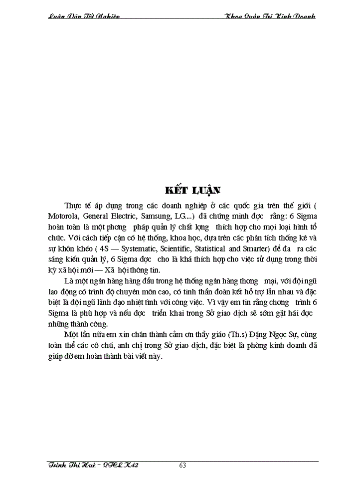 image for page Chất lượng dịch vụ tín dụng và triển khai chương trình 6 Sigma nhằm cải tiến chất lượng dịch vụ tín dụng tại Sở giao dịch Ngân hàng Nông nghiệp và Phát triển Nông thôn Việt Nam