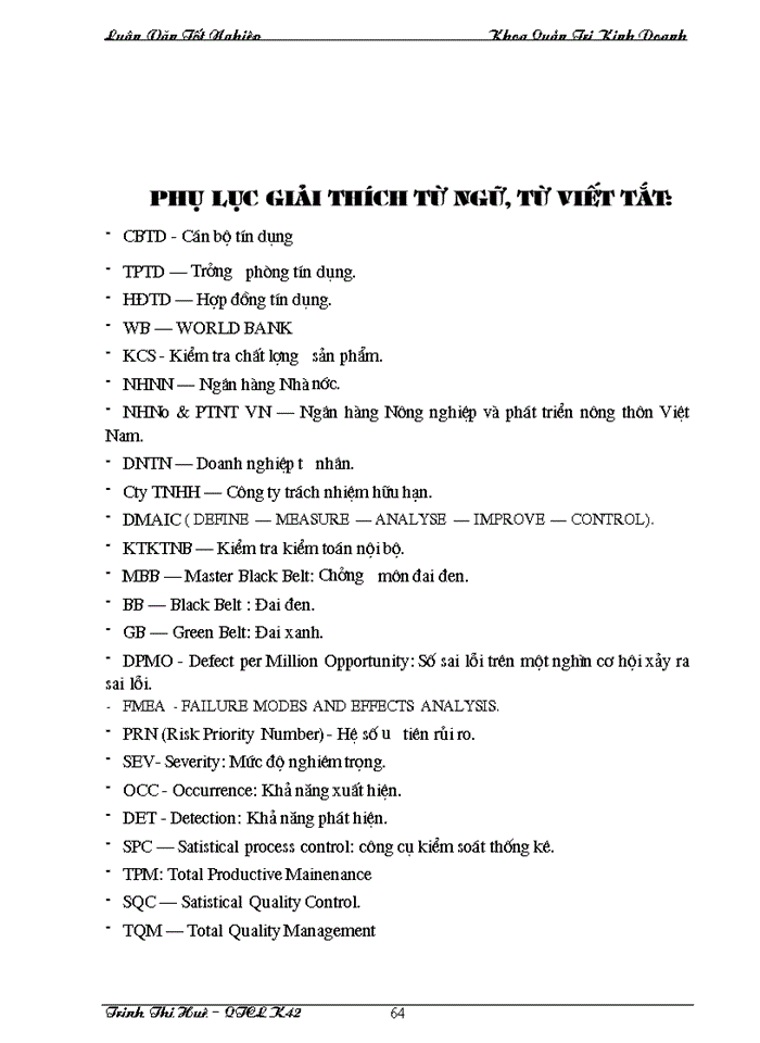 image for page Chất lượng dịch vụ tín dụng và triển khai chương trình 6 Sigma nhằm cải tiến chất lượng dịch vụ tín dụng tại Sở giao dịch Ngân hàng Nông nghiệp và Phát triển Nông thôn Việt Nam