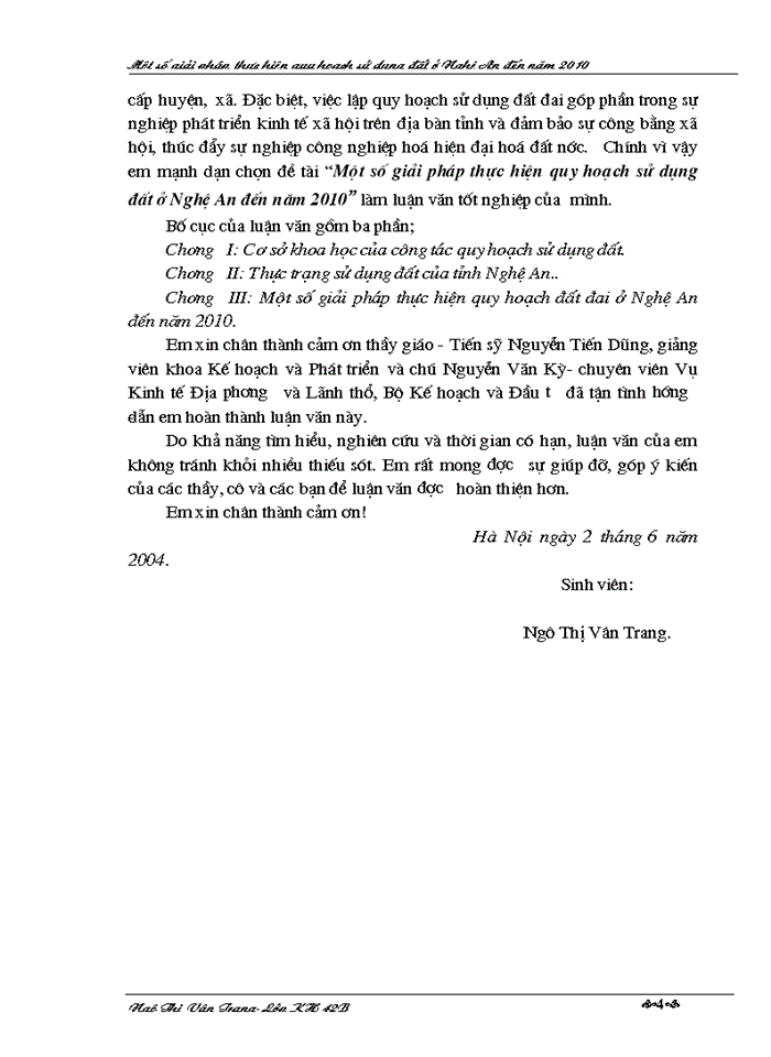 image for page Một số Giải pháp thực hiện quy hoạch sử dụng đất ở Nghệ An đến năm 2010